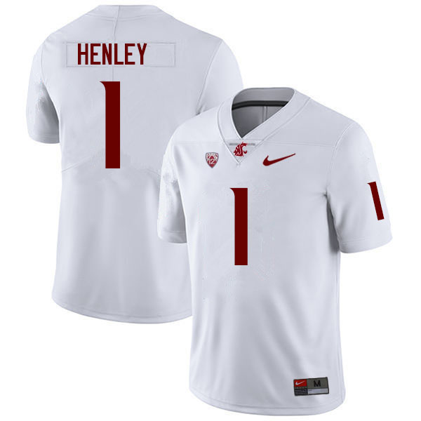 Men #1 Daiyan Henley Washington State Cougars College Football Jerseys Sale-White